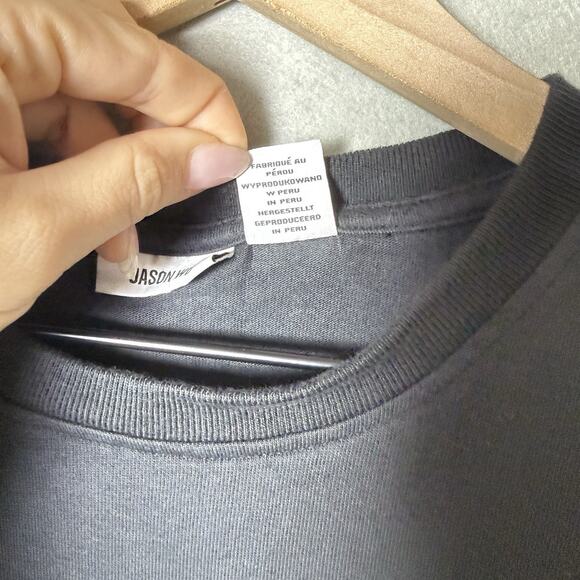 Jason Wu Black Round Neck T Shirt Cotton Modal Pullover Mens Size XL - Picture 4 of 7